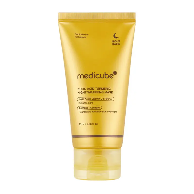 MEDICUBE ماسک شب روشن کننده کوجیک اسید و کلاژن مدی کیوب MEDICUBE KOJIC ACID TURMERIC NIGHT WRAPPING MASK